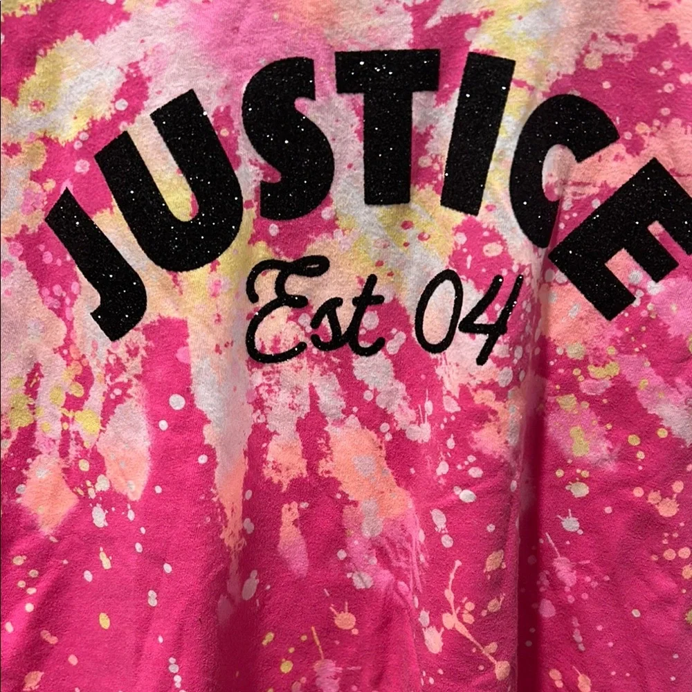 Justice Pink Splash Tee and Members Mark Denim Shorts SET size 10 GUC